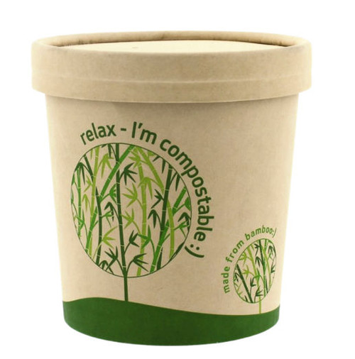 Leaf 16OZ Bamboo Compostable Soup Cup & Lids Combo (see qty options )