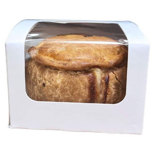 Pack x 25 Medium White Bakery / Pie Box with Window  110 x 110 x 60mm 