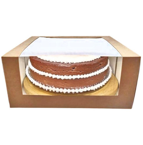 Kraft 9'' Square Cake Box with Window Premium Quality ( see qty options ) with or without Cake Drum Kraft 9'' Square Cake Box with Window Premium Quality ( see qty options ) with or without Cake Drum