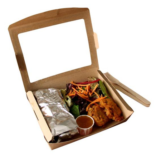 Compostable Large Kraft Salad Box - Pack 300