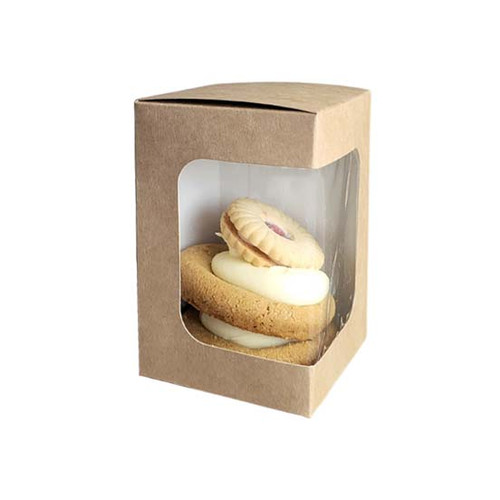 Cardboard Muffin / Cupcake Kraft Box with window - Pack of 50