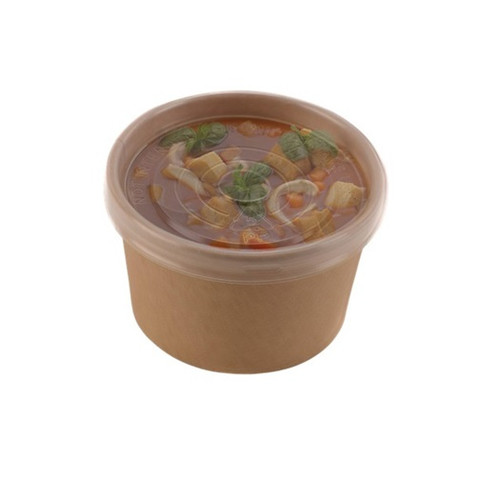 8oz Kraft  Soup Container + Recyclable Microwavable Lid (see qty options)