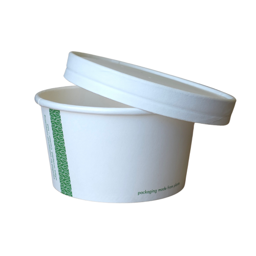 Vegware  12oz soup container with Cardboard Lid (see qty options)