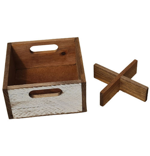 Wooden White Table Tidy ( 17 x 17 x 10cm )