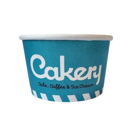 4oz Ice Cream Tub Turquoise Printed Cakery