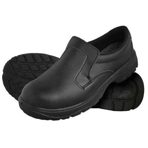 Comfort Grip Slip-On Shoes with Safety Toe Cap Black Size UK8 42 Clearance