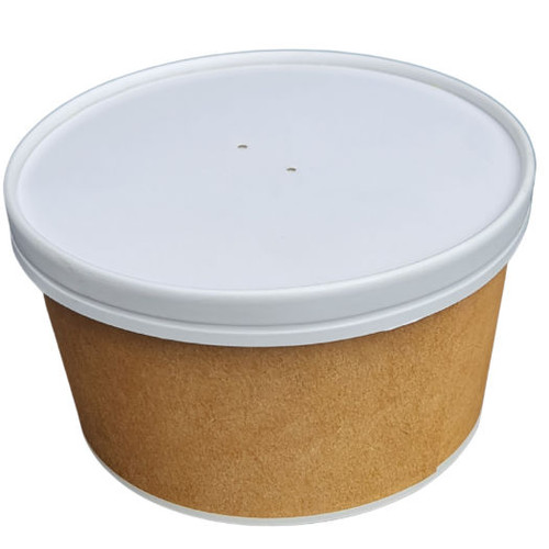 Kraft 1000ml Food Tubs with White cardboard Lid Pack x 25 Clearance