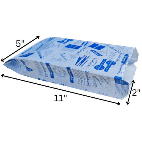 1,000 - 5"x 7"x 11" white Quality Kraft paper bags Printed 'Calluccios'