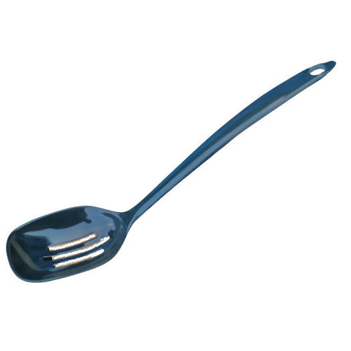  Solid Green Slotted Serving Spoon Polycarbonate 300mm / 12" each