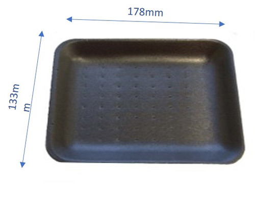 250 - D2 Black Polystyrene trays (178 x 133 x 20mm)