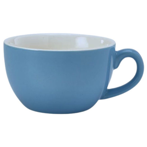 Genware Porcelain Blue Bowl Shaped Cup 250ml  8.8oz