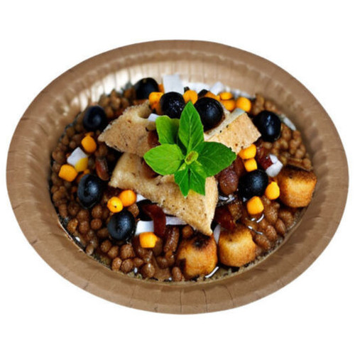 Pack x 50 - Heavyweight 9" Kraft Brown Ovenable - Grease / Moisture  Resistant Paper Plates