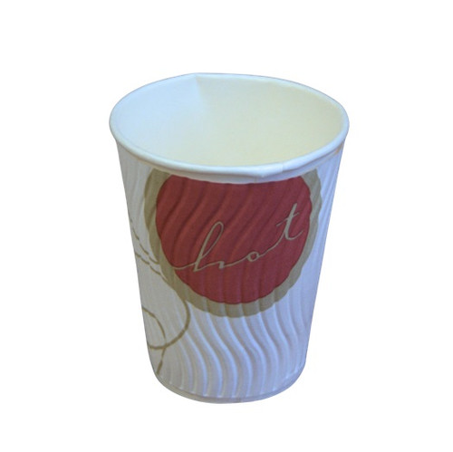 8oz Quality Paper Ripple Cup 'HOT' design