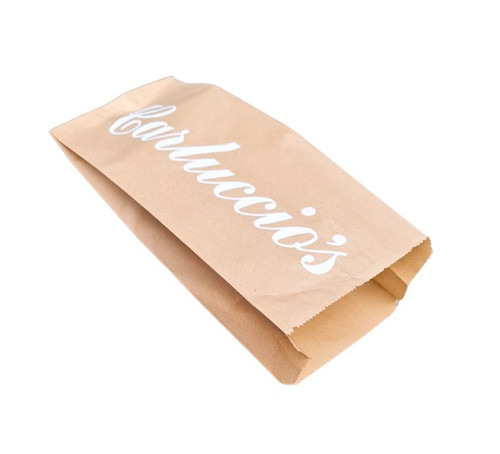 Pack 500 - 6"x 10"x 14"  Brown Kraft paper bags Printed "Carluccio's"