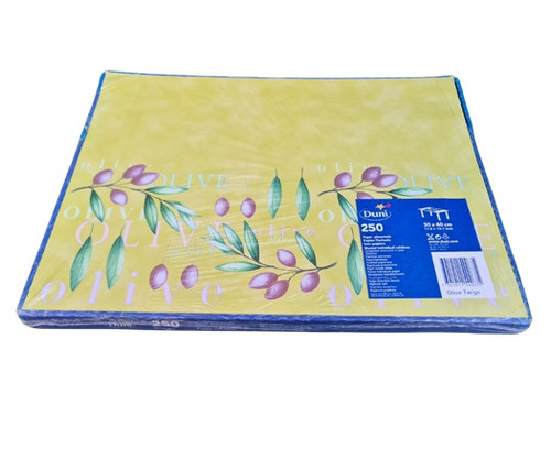 Duni Paper placemat 30cm x 40 cm Olive Twiggs - Pack x 250