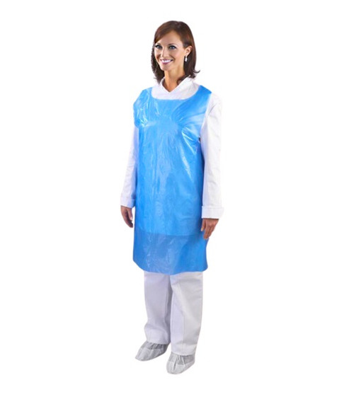 Shield EBA Disposable Polythene Aprons Blue -  Pack of 100