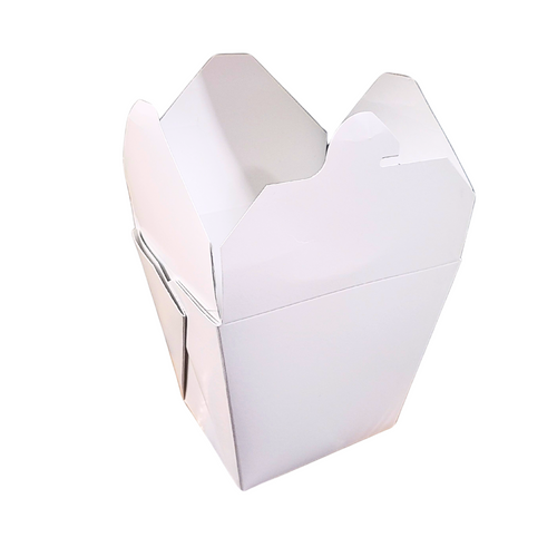 64oz Fold-Pak® White Square Noodle Pails Microwaveable Boxes