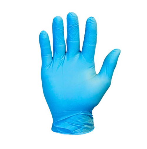 Box of 100 - Blue  Powder free  Nitrile Exam Gloves, Size Large
