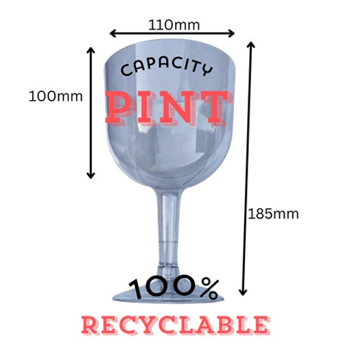 Pack of 20 Large 1 Pint Disposable Gin Cocktail Glasses