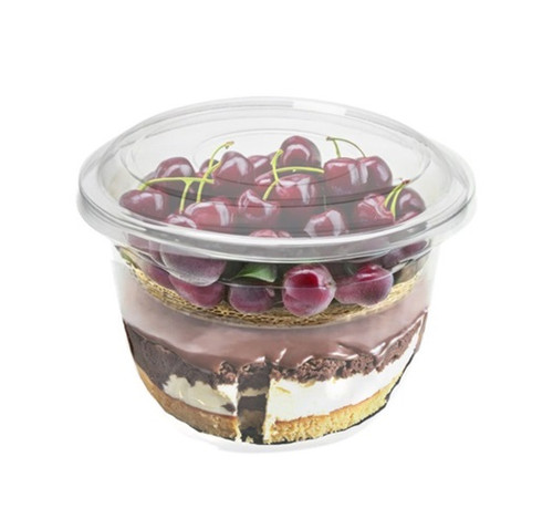Pack x 50 8oz Twin Compartment Dessert Tub, Insert & Lid all Included