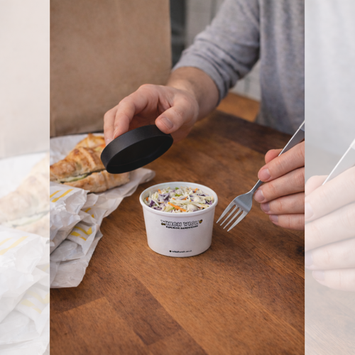 8oz 'Which' Soup Tub & Black Cardboard Lid (see options)