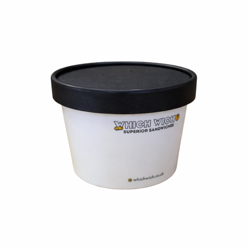 8oz 'Which' Soup Tub & Black Cardboard Lid (see options)