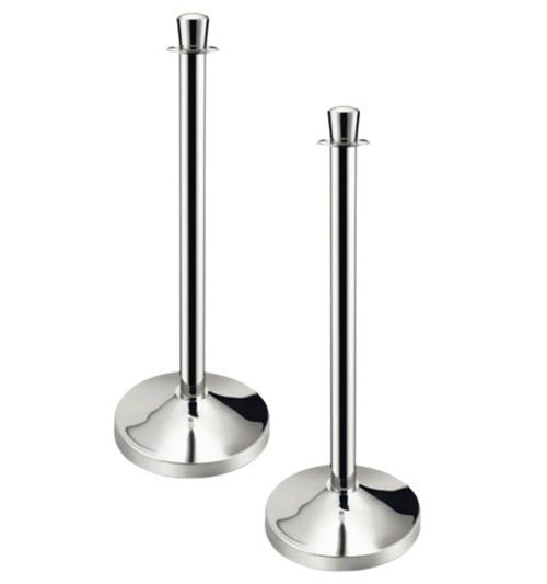 MOBILE COLUMNS Ø 32x93,5 CM SILVER STAINLESS STEEL (2 UNIT)