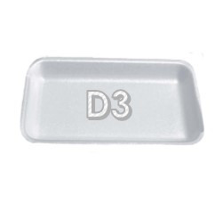 500 - D3 white Polystyrene  trays (222 x 133 x 20mm)