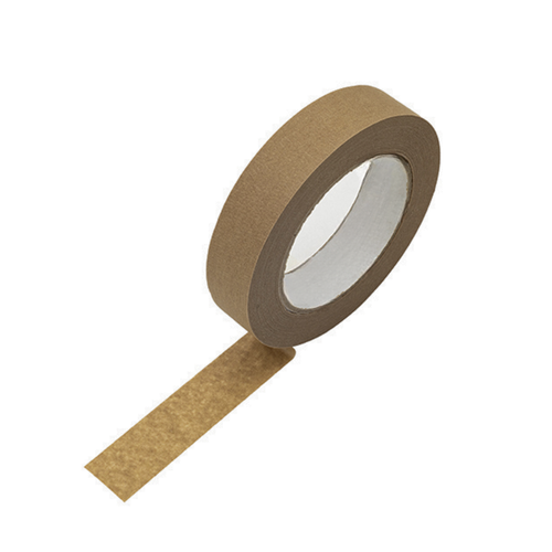 Roll x 25mm x 50mt Self-adhesive Solvent based paper kraft tape - each