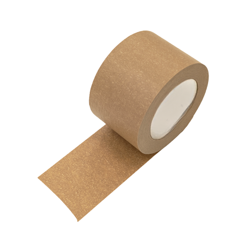 Roll x 75mm x 50mt Self-adhesive Solvent based paper kraft tape - each