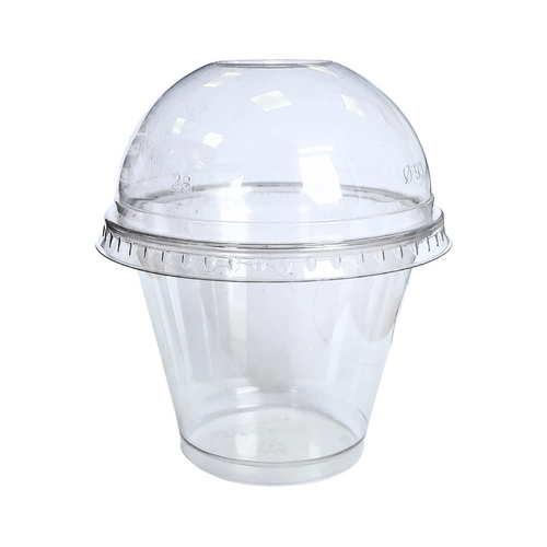 Crystal Clear 10oz Squat Smoothie Cup & Dome Lid ( see qty options )