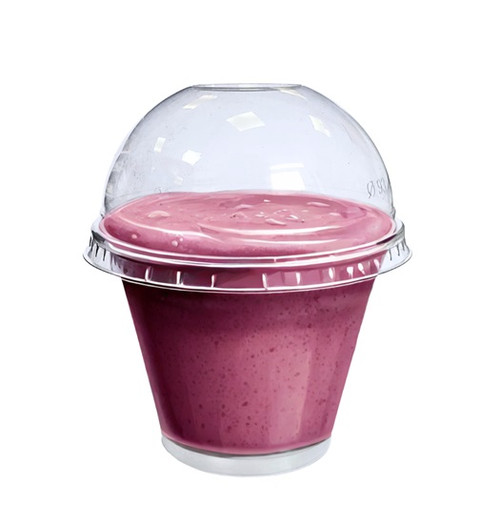 Crystal Clear 10oz Squat Smoothie Cup & Dome Lid ( see qty options )