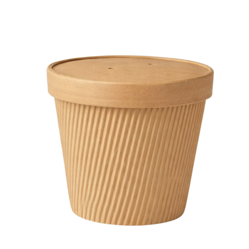 Kraft 16oz Insulated Ripple  Container & Cardboard Lid (see options)