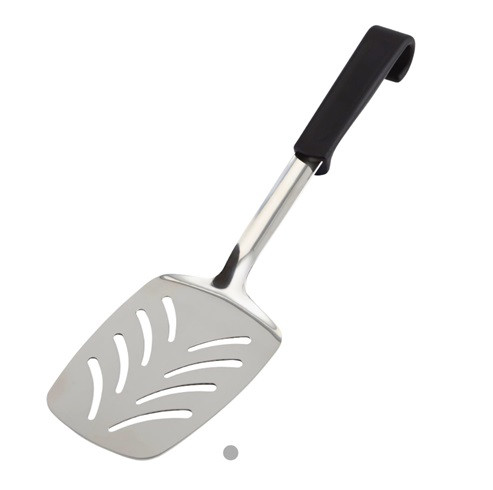 Genware Plastic Handle Slotted Turner Black 