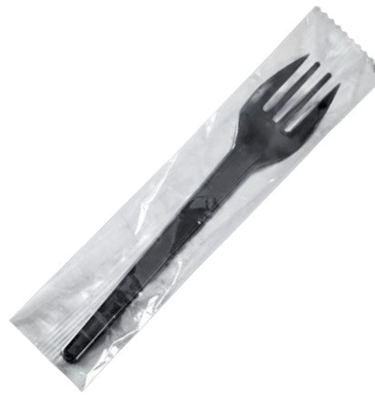 50 Individually Wrapped Re-usable black H.Duty  6" Fork/Spork