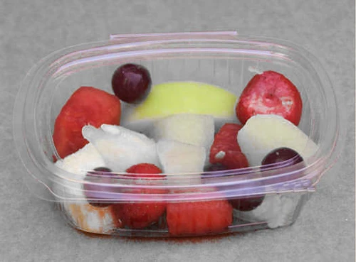 100 - Oblong 250ml clear hinged lid  Salad containers