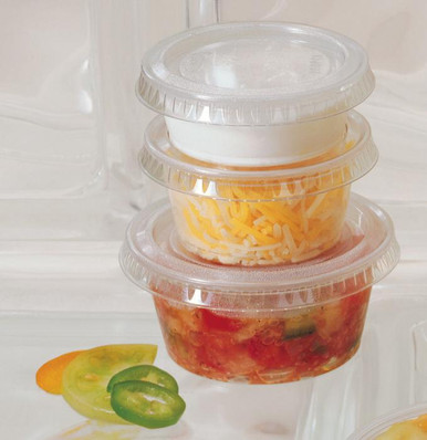 Case of 1,000 4oz ( 125ml ) Microwavable Clear Portion Tubs & Lids