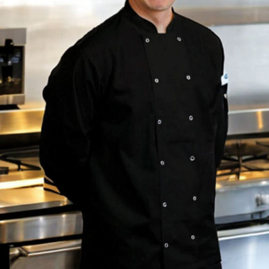 Chefs Unisex Jacket | medium black long sleeve Press stud from ...