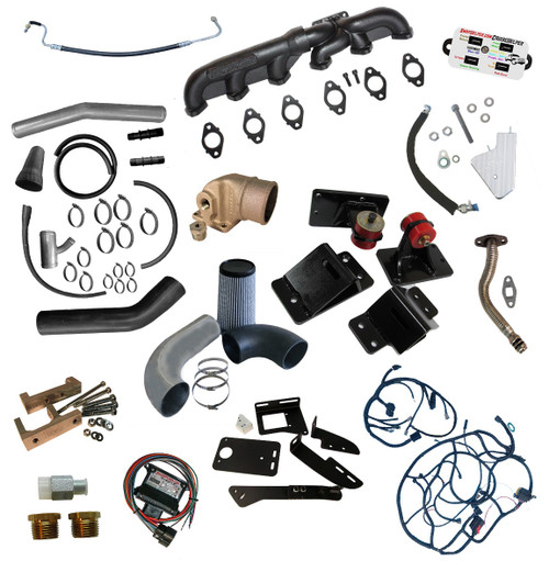 Conversion Kit: Ford 2008-2010, 6.4L, to 1998.5-2002 Cummins 24 Valve, Using Dodge Transmission