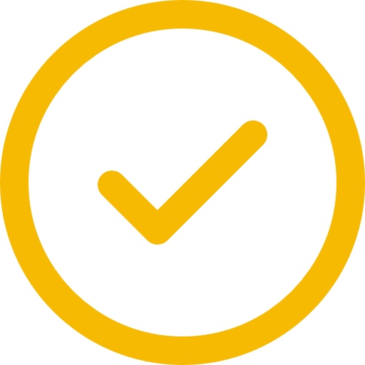 Yellow checkmark with a circle around it