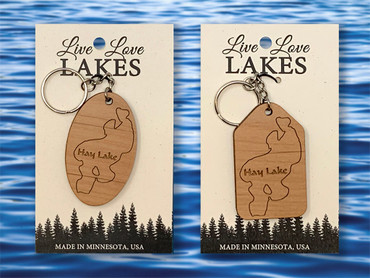 Hay Lake elliptical and rectangular keychains