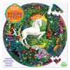 eeBoo 500pc Round Puzzle - Unicorn Garden