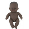 Miniland Doll 21cm - African Boy Baby Doll (undressed)