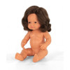 Miniland Doll 38 cm - Caucasian Girl, Brunette (undressed)