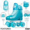 Crazy Skates - Glitter Pop Size Adjustable Roller Skates - Teal