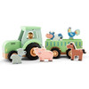 New Classic Toys - Wooden Tractor with Animals