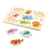 Djeco - Hippo'n'Co Big Button Wild Animals Puzzle 8pc