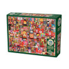 Dollies collage 1000 piece puzzle with colourful traditional dolls and folk art patterns by Cobble Hill