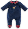 Corolle En Fêtes pyjamas for 42cm Mon Grand Corolle baby dolls with navy velour and tartan trim