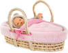 Corolle - Pink Plush Moses Basket for Corolle 36cm and 42cm Baby Dolls